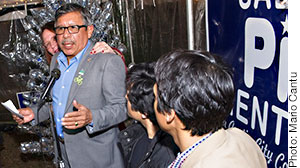Sabino “Pio” Reteria’s victory celebration after winning the 2014 District 3 runoff against his sister Susana Almanza